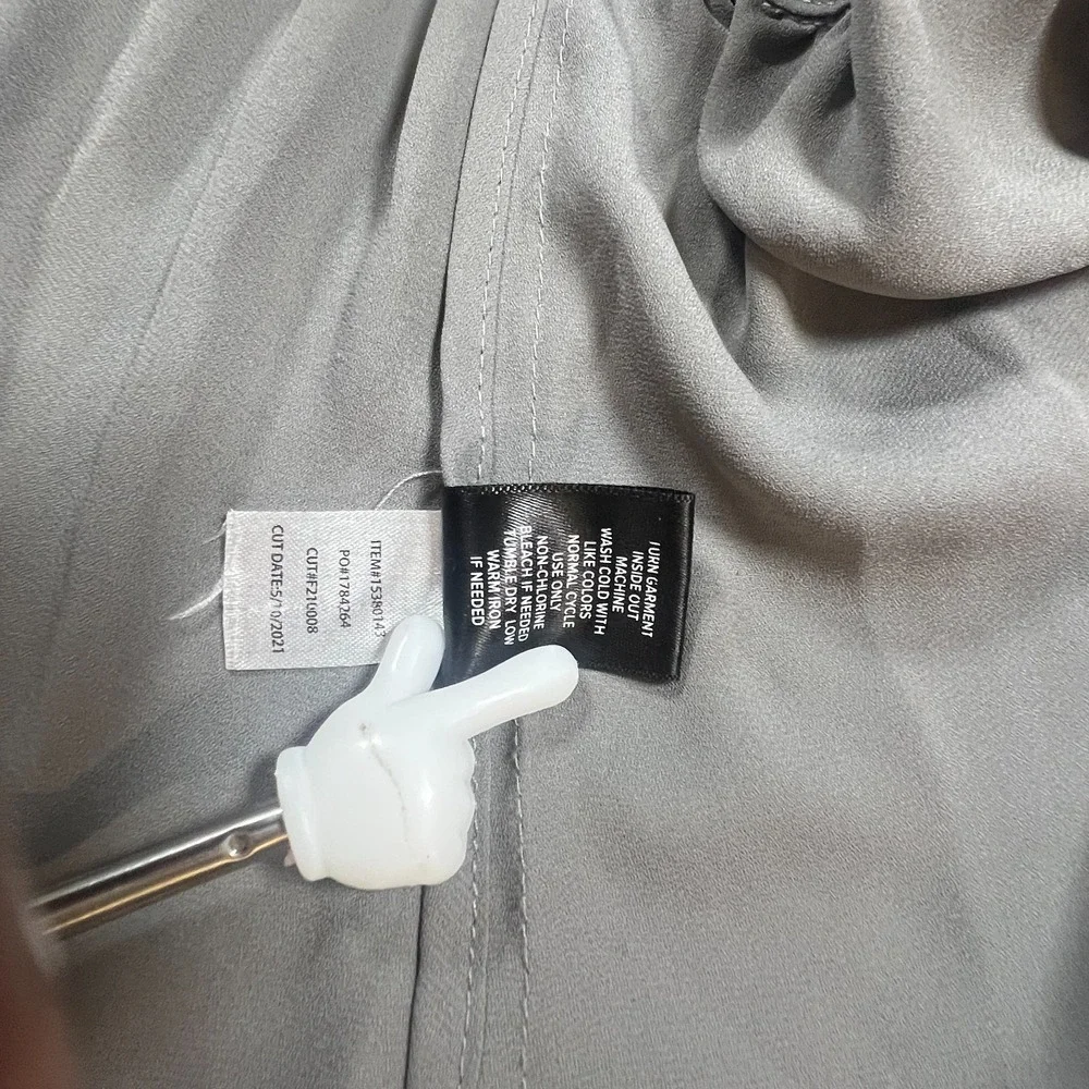 Torrid Twill Fabric Mixed Anorak Womens 2 Gray Cotton Button Front‎ Long Sleeves